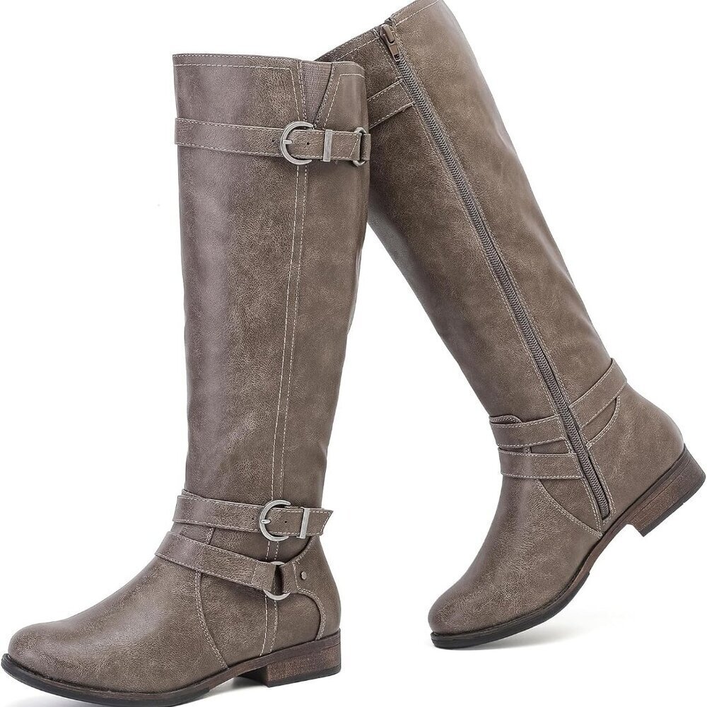 Women's Knee High Boots Man-made Leather 9.5 Comfort Riding Casual Winter